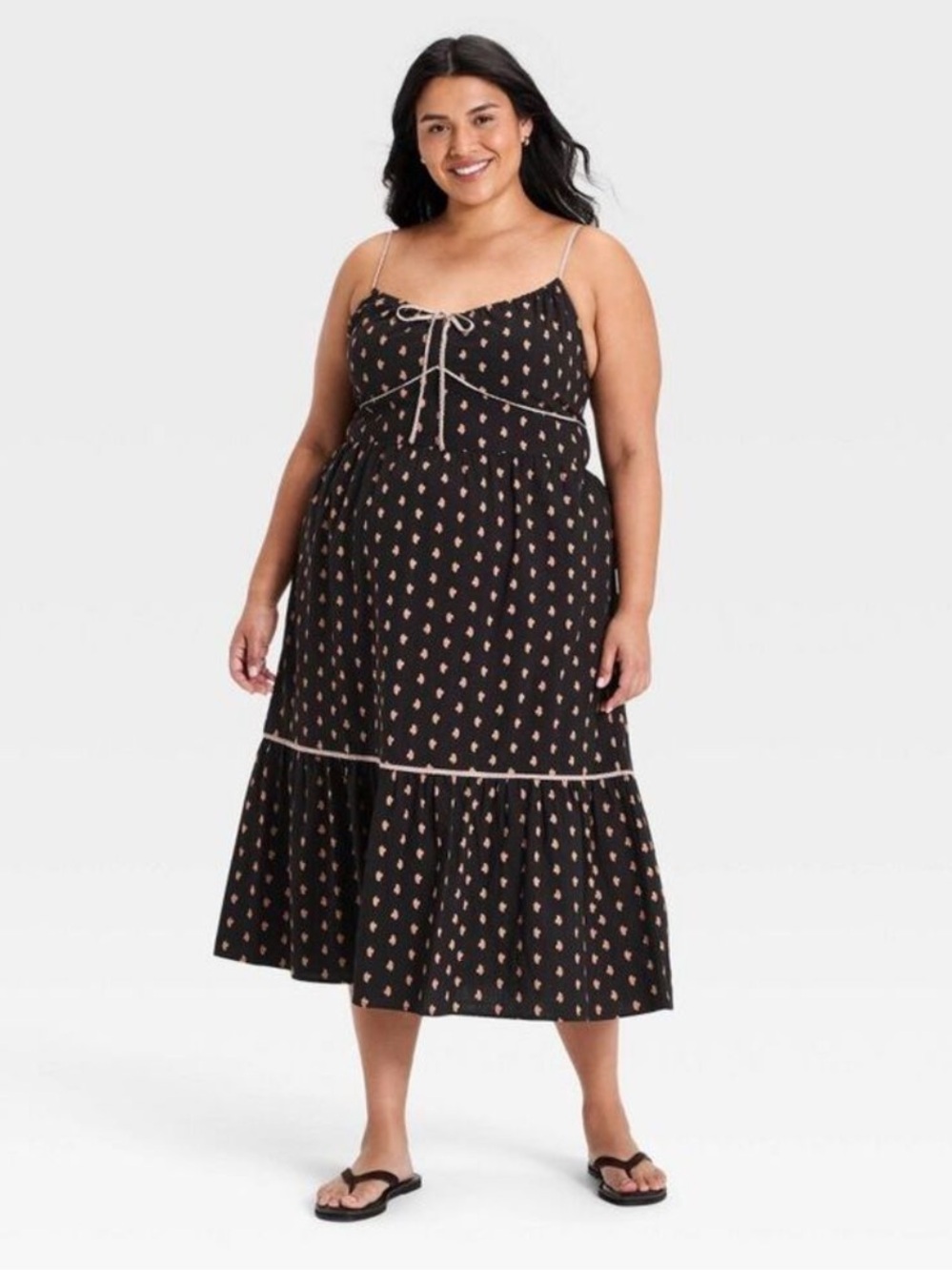 NWT Women’s Ruffle Maxi Pullover Sundress Universal Thread Brown Floral XXL